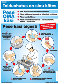 Kätepesu poster: toiduohutus
